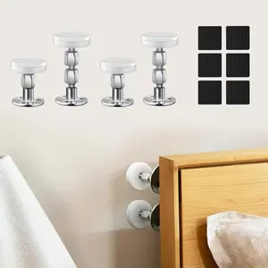 Adjustable Bed Frame Anti-Shake Tool 4-Pack– Headboard Stoppers with Wall Protection Pads, Noise Reduction Stabilizer for Bed, Loft Bed & Furniture, Easy Install