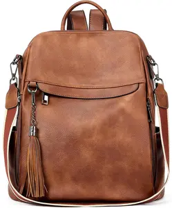 Backpack Purse for Women, PU Leather anti Theft Travel Purse Shoulder Bags with Tassel