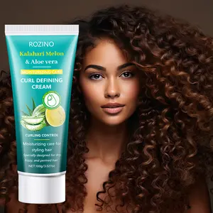 ROZINO Kalahari Melon & Aloe Vera Curl Defining Cream for Dry Frizzy & Permed Hair 100g Moisturizing Care Curling Control