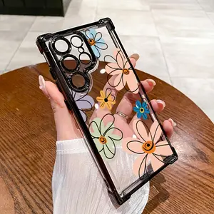 Graffiti Flower Design TPU Protective Case for Samsung Galaxy S25/S24 Plus/S24 Ultra/S24 FE/S23/S23+/S23 Ultra High-Quality Fashion Mobile Shell Cover