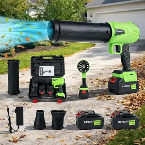 Turbo Jet Leaf Blower – 21V Cordless Air Duster with 2 FREE Batteries for Car Drying, Snow & Garden Cleanup