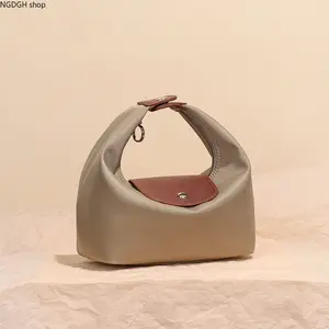 Fashion Mini Nylon Crescent Shoulder Bag Lightweight Casual Underarm Magnetic Snap Closure, Great for Errands, Travel & Embracing Casual-Chic French Vibes