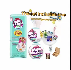 Mini Brands Fridge Set with Realistic Food, Dual Fans, UVLight, Easy Storage, DIY Design, Perfect Gift for Kids, Family, Friends, Anniversary, Mini Fridge Gourmet Set