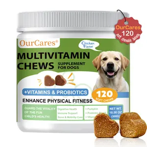 OurCares Multivitamin Chews for Dogs | 120 Soft Chews, Chicken FlavorComplete Daily Nutritional Support, Boosts， Immunity, Enhances Skin & Coat, Supports Joint & Digestive Health，GLB
