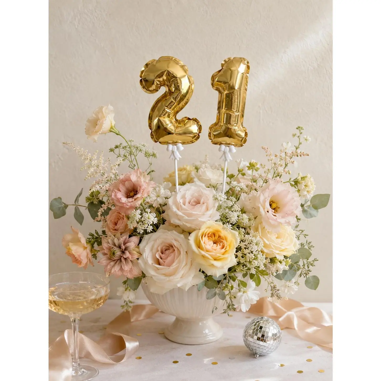 Mini Foil Number Balloon Cake Topper: Birthday Party Decor, Table Numbers, Wedding Centerpiece