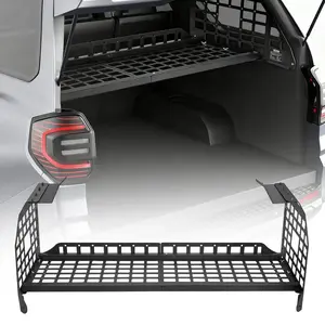 VEVOR Rear Trunk Cargo Rack, for 2010-2024 Toyota 4Runner, 220 lbs Capacity, Aluminum Alloy Basket Tray Interior Storage Luggage Carrier, Adjustable Height Shelf Stand Organizer for Camping Trip Gear