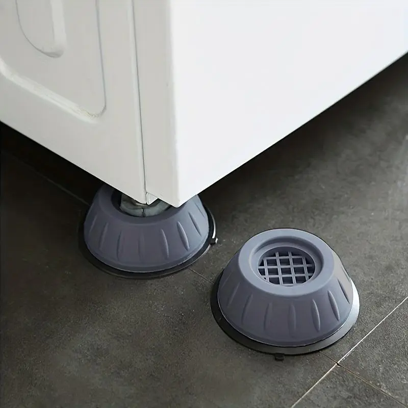 4pcs/Set Anti-Vibration Mats: Protect Laundry Room Floors And Reduce Noise Through Washer And Dryer Bases Anti-Vibration Mats Tumbler Wheel Universal Height Anti-Slip Moisture Resistant Mats Floor Protection