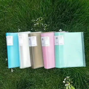 A4 large-capacity transparent insert document booklet, Test paper folder: 100 pages in multiple colors. A storage tool for student test papers, sheet music and certificates. Essential for classifying and organizing office documents