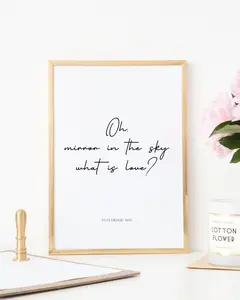 Landslide Fleetwood Mac Lyric poster Art | Oh mirror in the sky what is love | Stevie Nicks Print