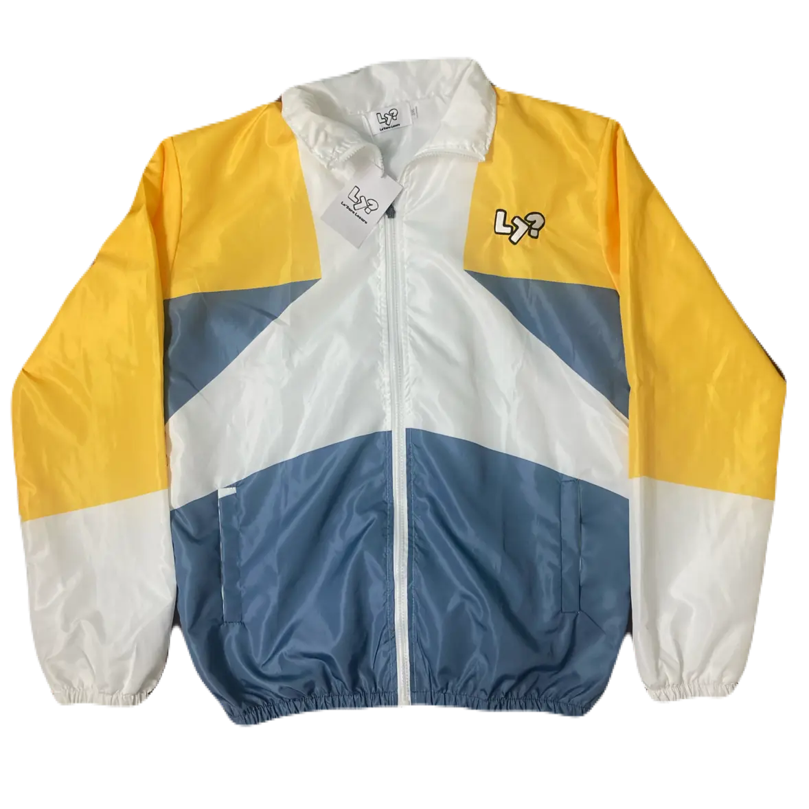 Yellow/Gray/White Two Piece Windbreaker Tracksuits Set