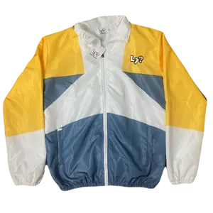 Yellow/Gray/White Two Piece Windbreaker Tracksuits Set