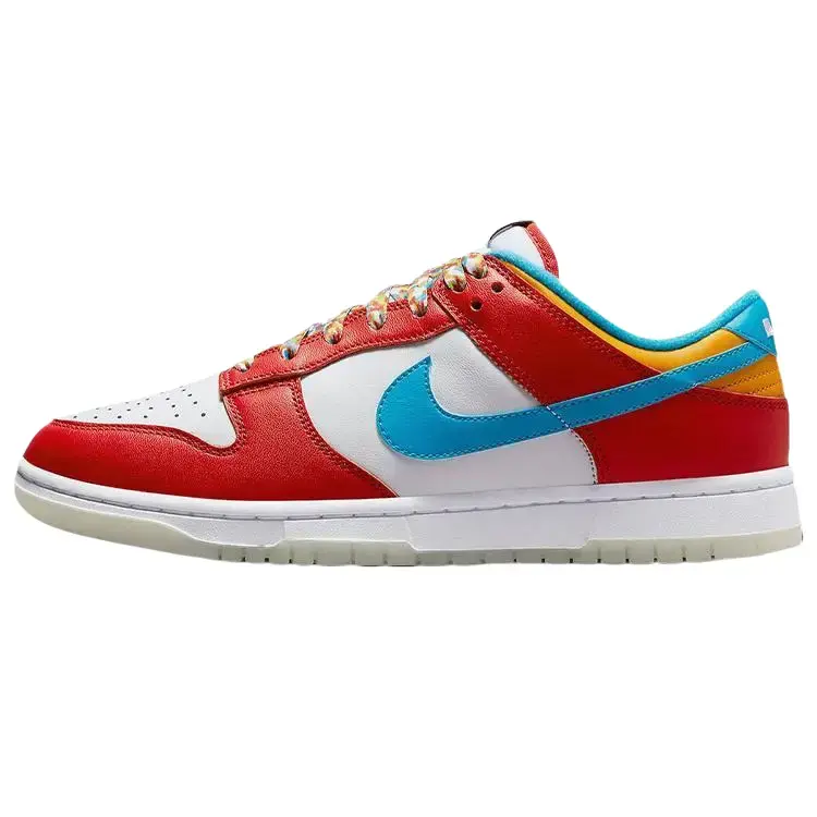 Nike Dunk Low LeBron James x Fruity Pebbles Men’s Graphic Collectible Sneakers - Limited Edition Multi-Textured Leather-Suede Upper - All-Season Streetwear Basketball Shoes, Low Cut, Colorblock, Special Graphic Details, Novelty Print, Graphic Print