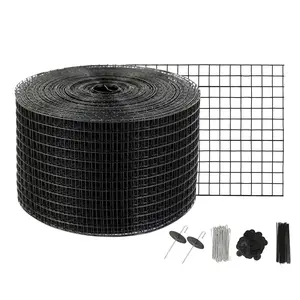 VEVOR 8 inch x 100ft Solar Panel Bird Guard, Critter Guard Roll Kit with 100pcs Aluminum Alloy Fasteners, Solar Panel Guard with Rust-proof PVC Coating, 1/2 inch Wire Roll Mesh