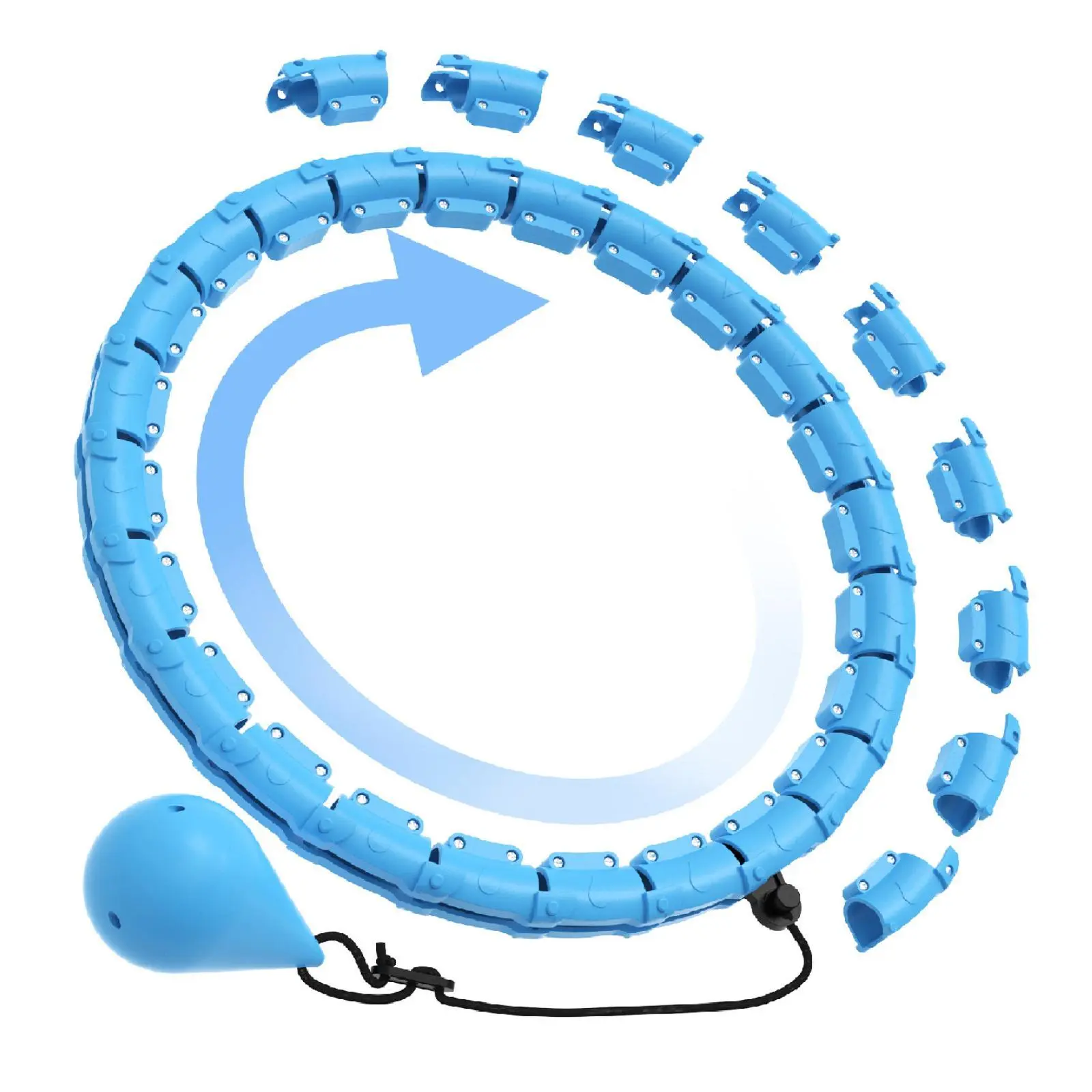 47 inch 24 Knots Plus Size Quiet Weighted Hula Infinity Fitness Detachable Hoops Smart Silent 360-degree Workout Hoop for Women