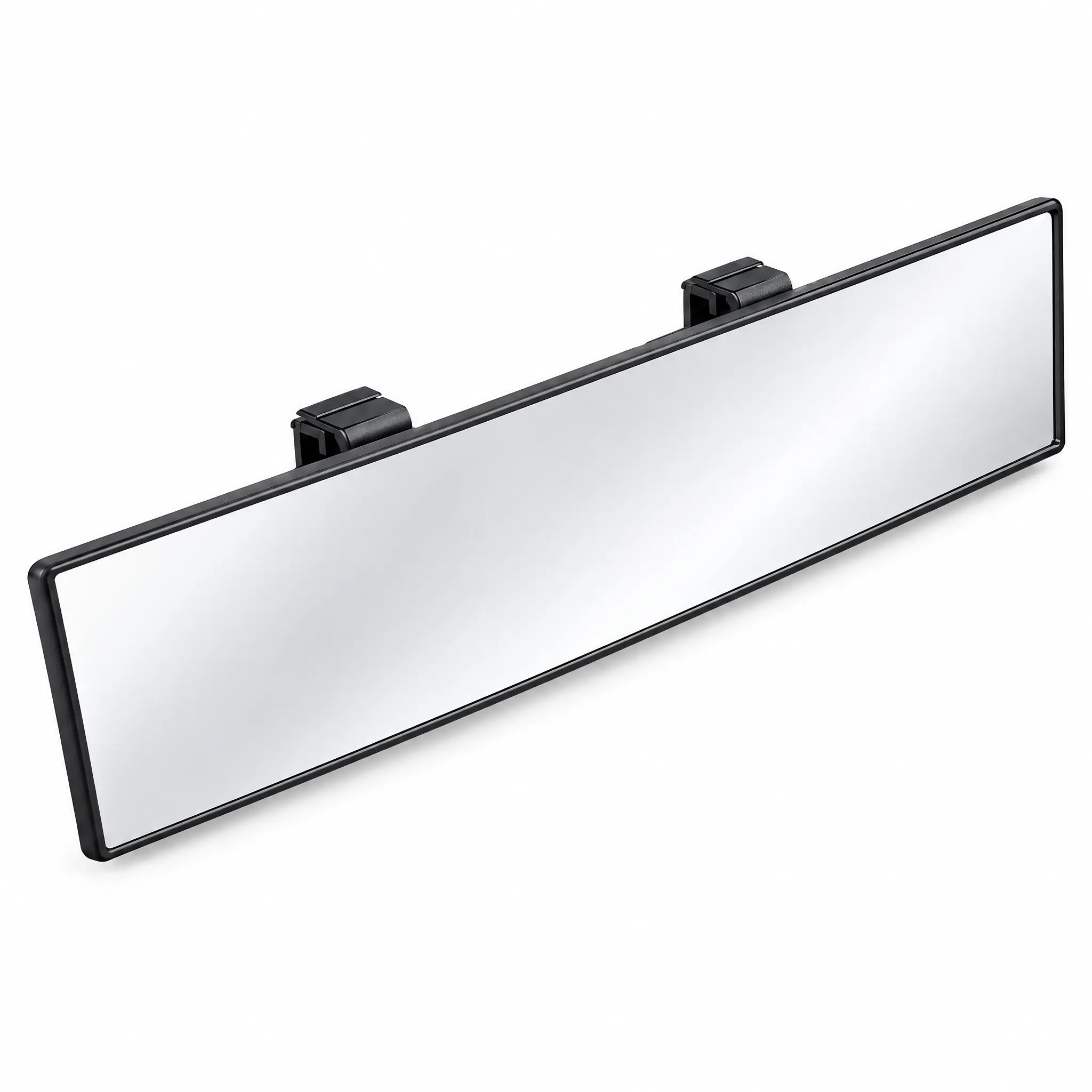 11.81x3.1in Universal Panoramic Convex Extended Rear View Blind Spot Mirror - High-Quality Glass Clip-On Car Accessory, Anti-Drop, Reversible, Easy Installation, Fits Cars/Trucks, Interior Auto Gadget