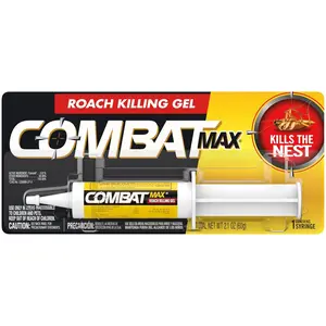 Combat Max Cockroach Elimination Multi-Insect Killing Gel, 1 Syringe for Indoor and Outdoor Use
