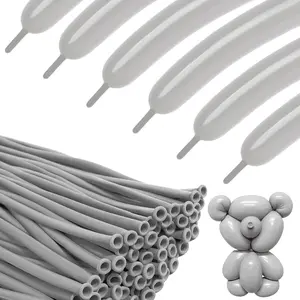 260 Balloons - Gray Long Balloons for Tying Balloon Arch, 100Pcs Twisting Balloon for Animal Modeling & Birthday Party Decorations