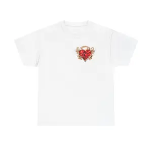 Angel and Grim Reaper Heart Graphic Tee | Skull Wings Back Print