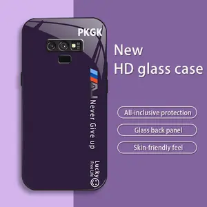 Suitable for [Galaxy Note9] "Never Give Up" Liquid Glass Phone Case — Ultra-Thin, Drop-Resistant, Scratch-Proof, Light Luxury Business Style — Acrylic Material — Trendy & Fashionable 996