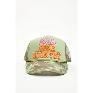 Sorry Gone Country Camo Print Ball Cap