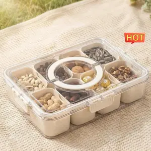 Snackle Box Container with Lid Travel CharcuterieBox with Handle Organizer for Candy, Fruit, Nuts,Veggies, Snacks, Beach Essentials, Portable LunchBox , Mothersdaygift outdoorfun