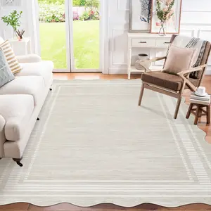 Garvee Washable Solid Color Fan-shaped Printed Rug Soft Non-shedding Stain-resistant Non-slip Foldable Interior Decorative Rug for Bedrooms Living Rooms Dining Rooms Nurseries Offices Apartments carpet