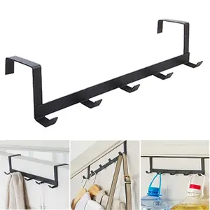 Space Saver! Hooks Over Door Organizer, 5-Hook Over Door Hanger Organizer for Clothes, Hats, Bags, Multi-Use Over The Door Hanger with 5 Hooks - For Coat, Towel, Robe, Bag SpaceSavingHacks#TikTokMadeMeBuyIt #HomeOrganization#ClosetOrganization