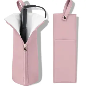 Hot Iron Holder & Mat Heat Resistant Travel Bag for Curling Iron Flat Iron - Hair Tool Organizer for Home Travel
