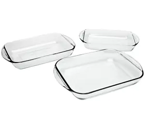 Glass Baking Dish Set, 3 Piece Glass Bakeware Set