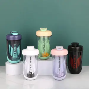 Shaker Cup Sports Water Bottle for Men and Women, Sports Drinking Bottle, Protein Powder Meal Replacement Shaker Cup, Mixing Cup, Portable Protein Shaker Cup with Detachable Lid and Mixing Function, Suitable for Gym, Travel, Protein Powder