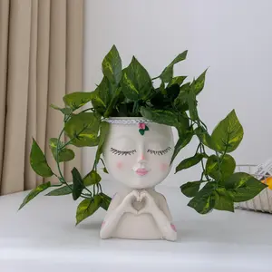 Creative Resin Flower Pot and Vase with Drainage Hole, Unique Pots, Decorative Flower Vessel for Home Bedroom, Balcony and Garden, Home Decor Pots, Flower Planters