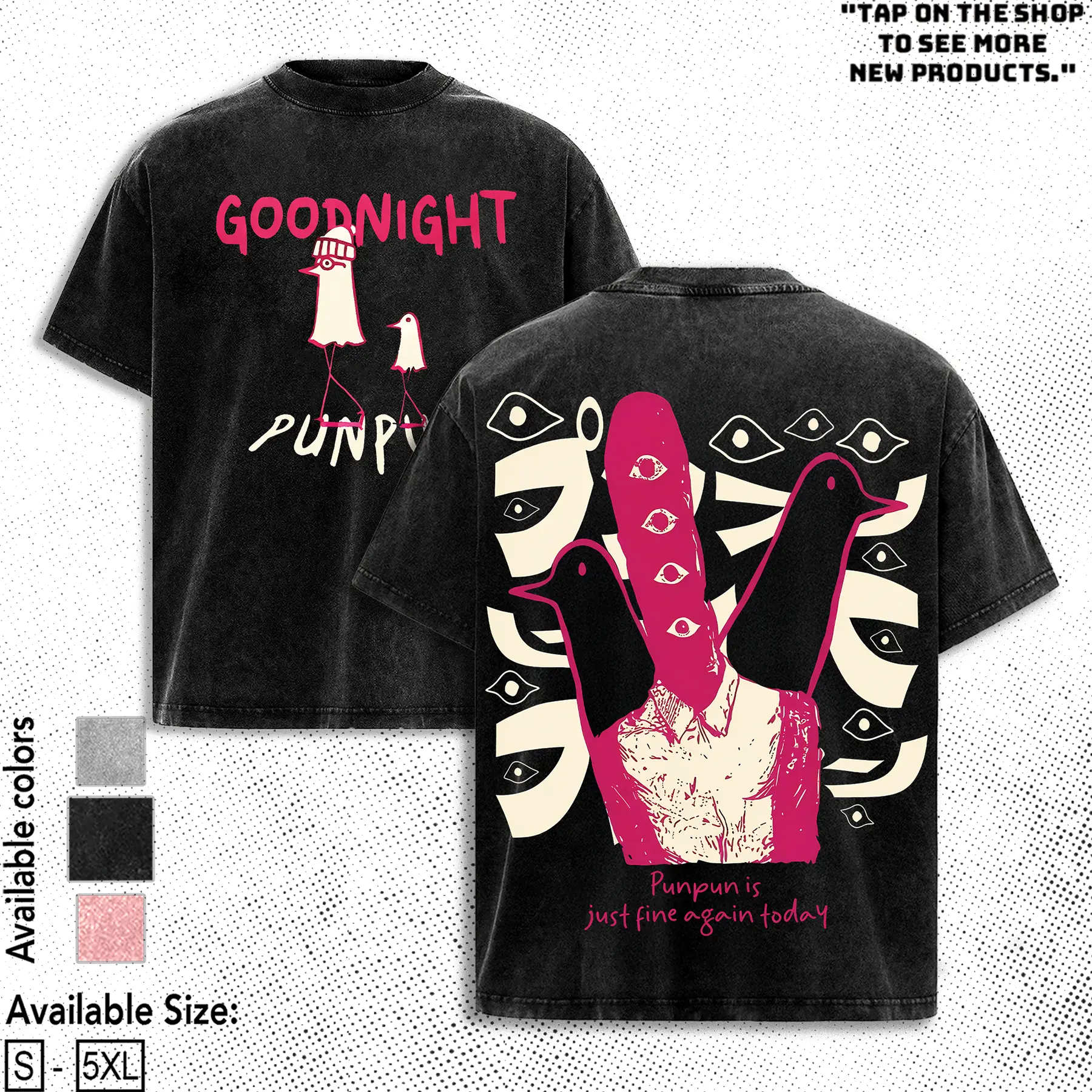 Goodnight Punpun Anime Washed Tee anime lover, anime merch Casual Cotton vintage anime streetwear,  Goodnight Punpun Anime Washed Tee anime lover