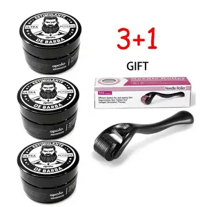 Apolo Ultra Potente Minoxidil Beard Growth Cream with Derma Roller Tool - Men’s Special Thickening Blend, Super-Strong Stimulant, Targets Severe Beard Thinning, Fast Follicle Repair & Density Boost