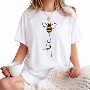 Save The Bees Shirt Beekeeper Gift Wildflower Shirt Bee Lover Shirt Nature Lover Tee Let It Bee Harajuku Short Sleeve Casual Top