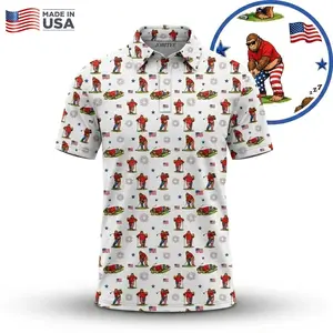Tee4daddy - Funny Monkey Player Polo Golf, Comfortable Streetwear, Men Polo Shirt, Casual Streetwear outdoorfun outdoorfun