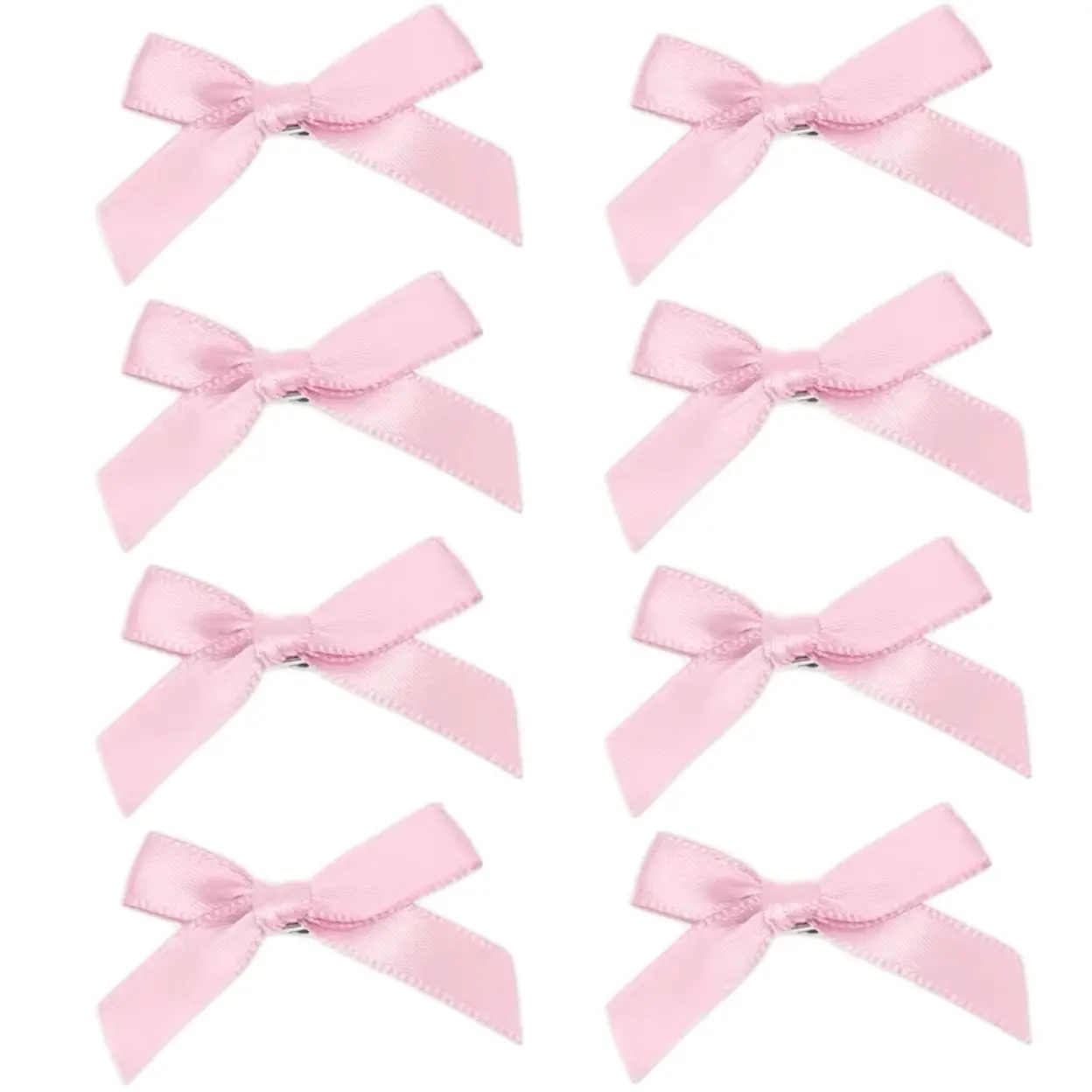 8 pcs of Ribbon Bow Hair Clip Sweet Bowknot Cute Girls Female Hairpin Fashion Barrettes Lovely Headwear Hair Grip Bobby