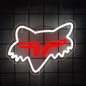 Fox Neon Wall Art Racing-Themed Neon Bedroom Decor LED Sign Led Nightlight Perfect for Men's Space, Birthday Gifts, Boys' Christmas Presents