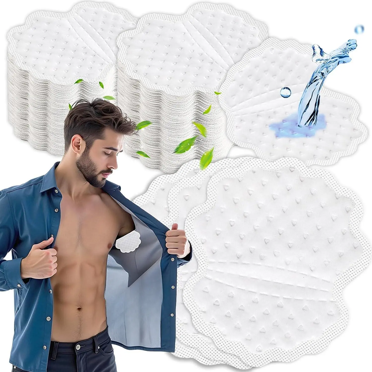 Armpit Sweat Pads, 180 Pcs Wider and larger Underarm Sweat Pads for Men Hyperhidrosis, Disposable Sweat Pads for Under Arms, Sweat Free Armpit Protection for Outdoor Work Meeting