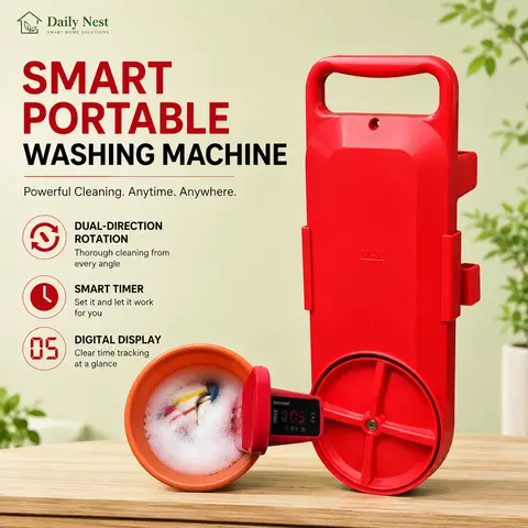Portable Smart Rotating Electric Washboard, 150W Motor, 17x6.5x6.9in ABS Plastic Compact Laundry Washer, Dual Spin Travel Ready, 110V Plug, Semi-Automatic with Drain Pump, for Underwear Socks, Ideal for Apartment Users (No Bucket Included)