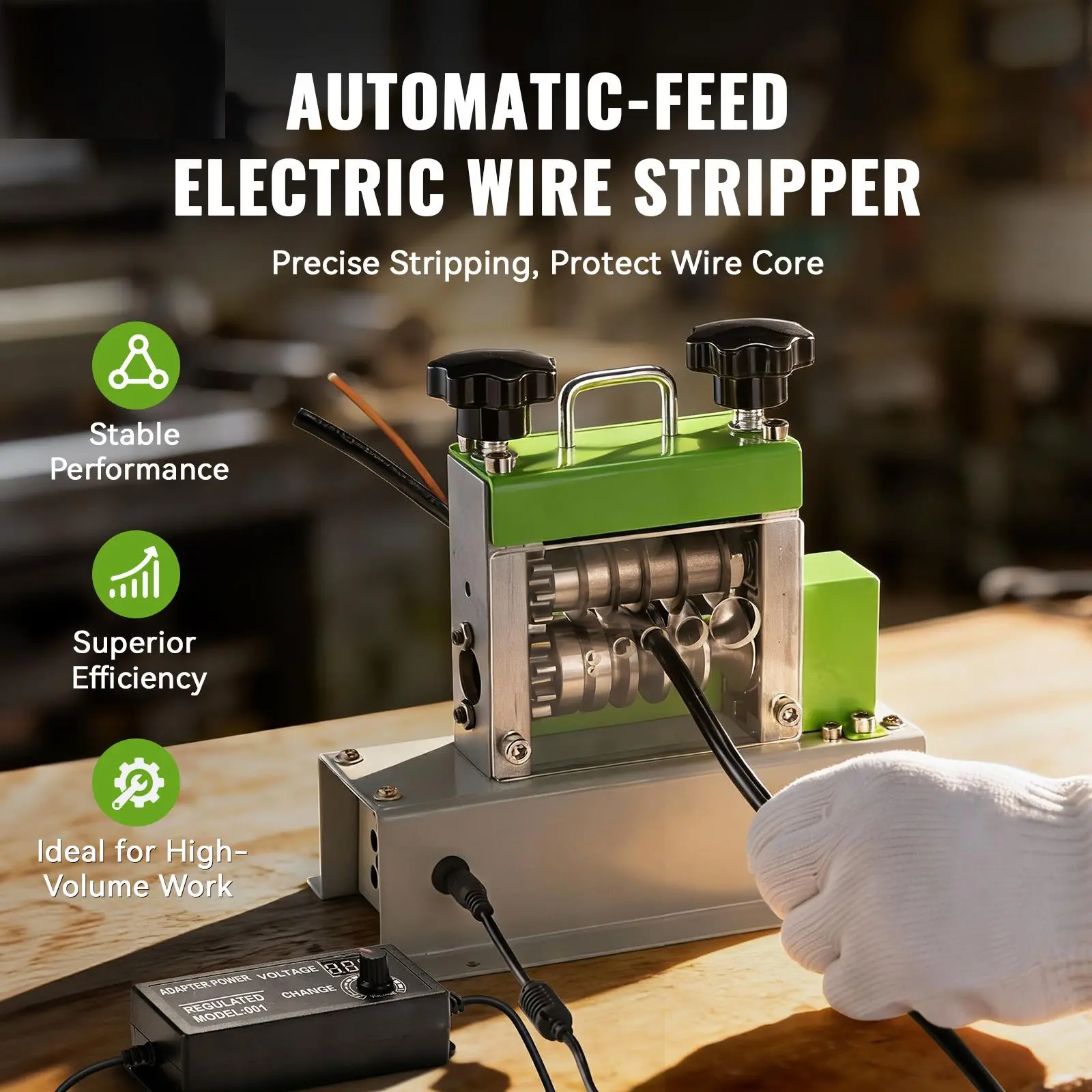 EasyWox Motorized Wire Stripper Machine, 35W Electric Cable Stripping Tool - Tools and Gadgets, Motorized Strip, Ideal for High-Volume Work, Precise Stripping, Protect Wire Core, All-Seasons Use tiktokshopbacktoschool