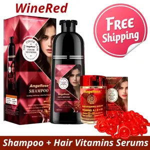 AngeRose Hair Treatment Set – Hair Color Shampoo, Hair Vitamin Serum– Enriched with Honey Extract, Jojoba & Argan Oil, and Vitamins A, E & B5. Leave-in Anti-Frizz Hair Serum for Smooth, Hydrated Hair. hair care
