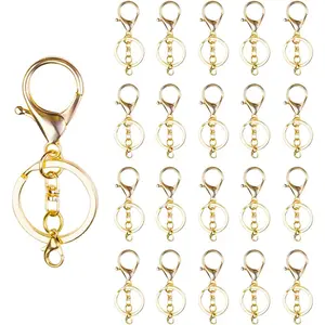 20 pieces lobster buckle rotating hook with flat key buckle ring, suitable for DIY craft jewelry making, a gift for craft enthusiasts