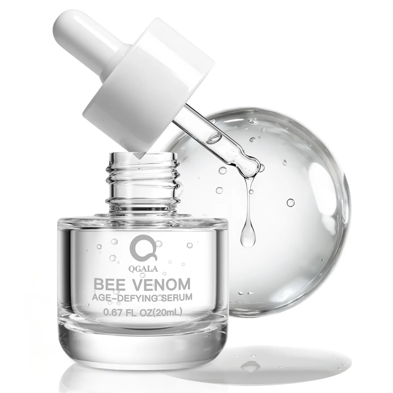 QGALA Bee Venom Firming Serum with Sodium DNA, Gentle Daily Anti-Aging Face Serum, Soothing & Fragrance Free Formula, 0.67 Fl.Oz