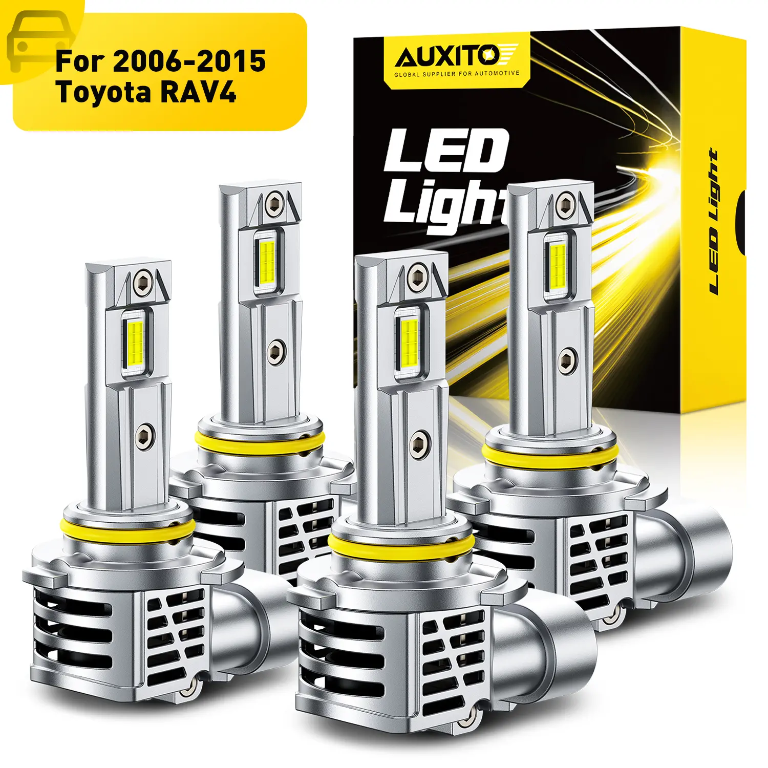 For 2006-2015 Toyota RAV4 LED Headlight Bulbs -9005 High Beam+9006 Low Beam LED Bulbs,48000LM 6500K Cool White,60,000Hrs Long Service Life with Cooling Fans,No error,CANBUS Ready,No Flickering, Plug and Play
