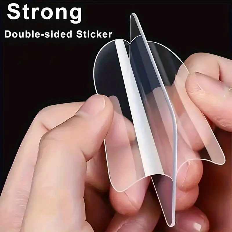 100 Pieces Strong Adhesive Double-Sided Tape, Strong Adhesion, Transparent No Drilling Needed, Suitable for Plastic, Glass, Metal, Drywall, Multiple Surfaces