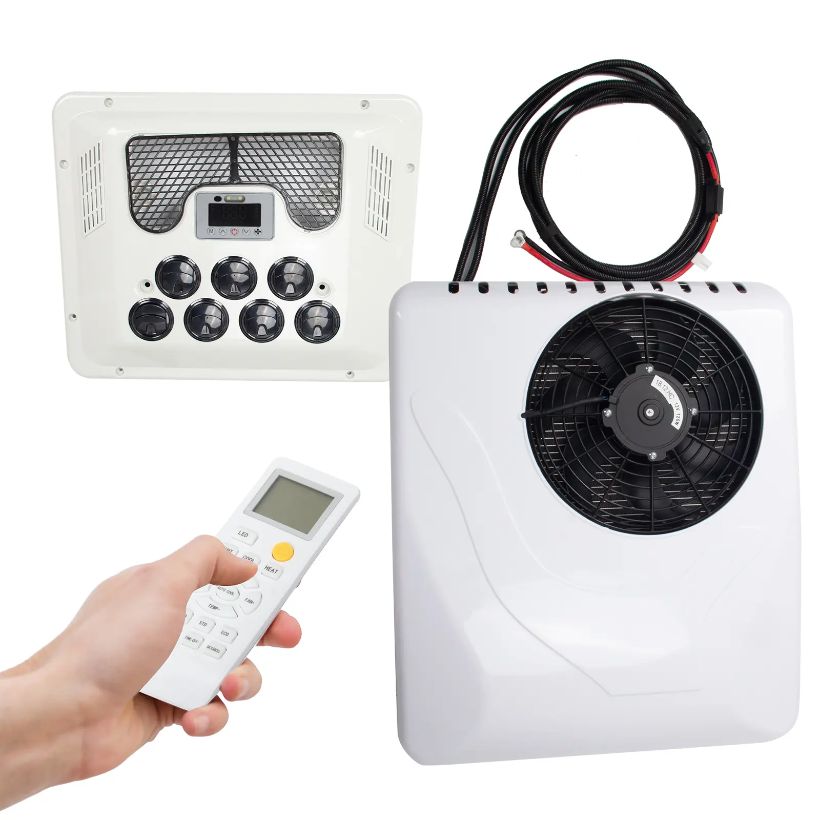 12V 13500BTU Rooftop Air Conditioner Cool&Heat 2-in-1 for RV Truck Marine