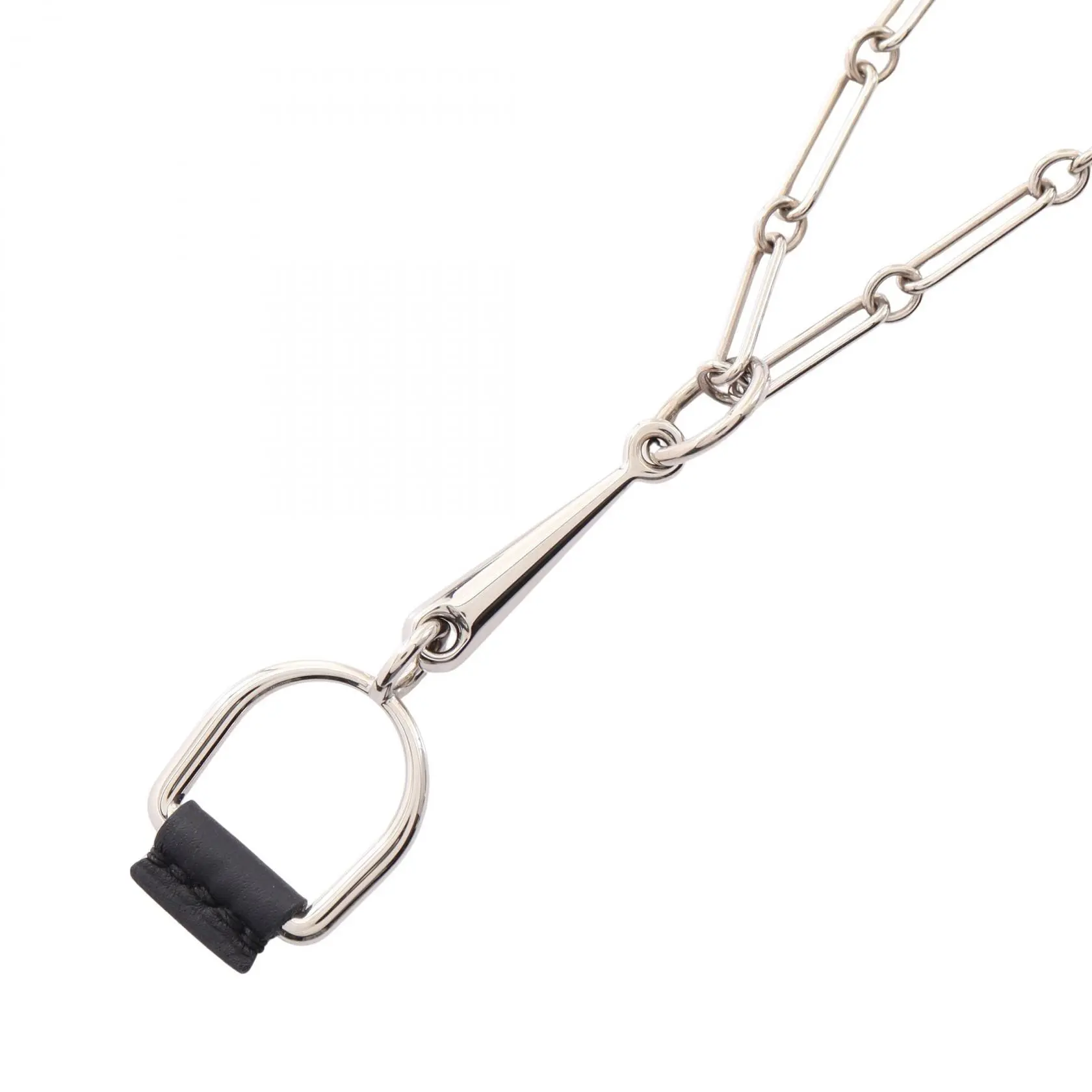 Pre-owned HERMÈS Calfskin Small Leather Goods Hermes Heritage Equestre PM Necklace