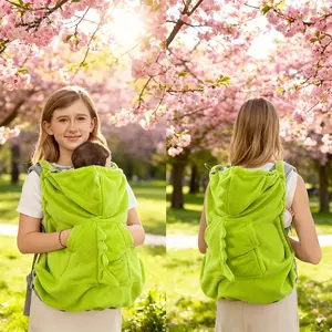 Baby Warm Dinosaur Pattern Back Carrier Cape, Toddler Carrier, Multifunctional Front Backpack Windproof Jacket, Home & Outdoor Use, Perfect Holiday Gift