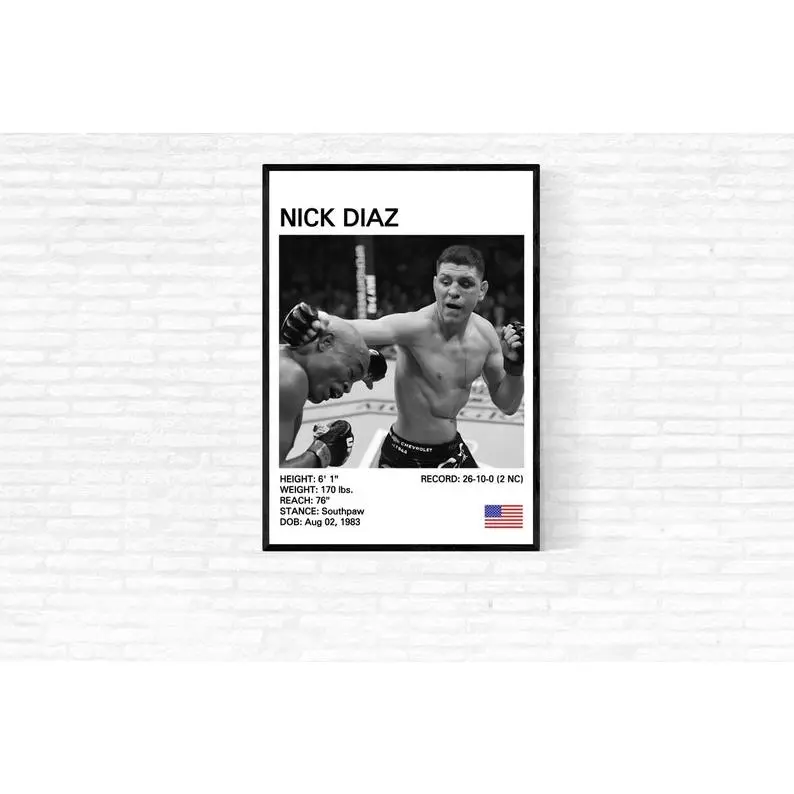 Nick Diaz Poster, Nick Diaz Print, Diaz Brothers, MMA Print