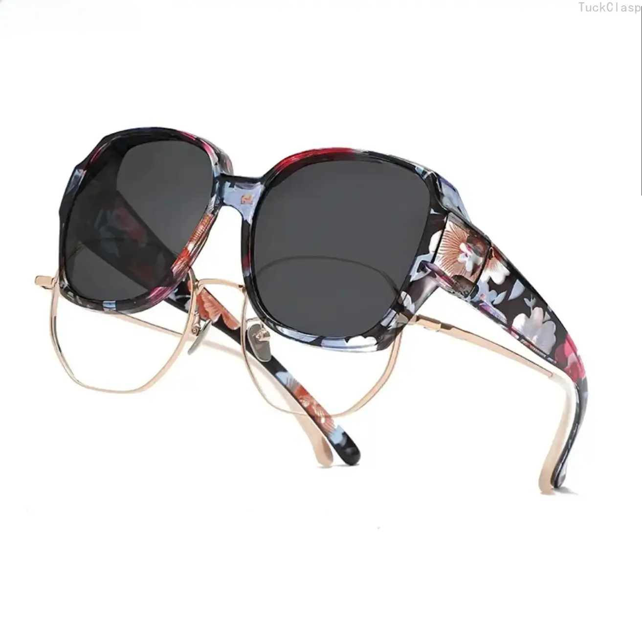 2026 NEW Trendy Over Sunglasses – Polarized UV400 Anti-Glare Shades, Bold Geometric Frame Lightweight Flexible Design for Men & Women, Wear Over Prescription Glasses for Driving, Outdoor & Daily Use